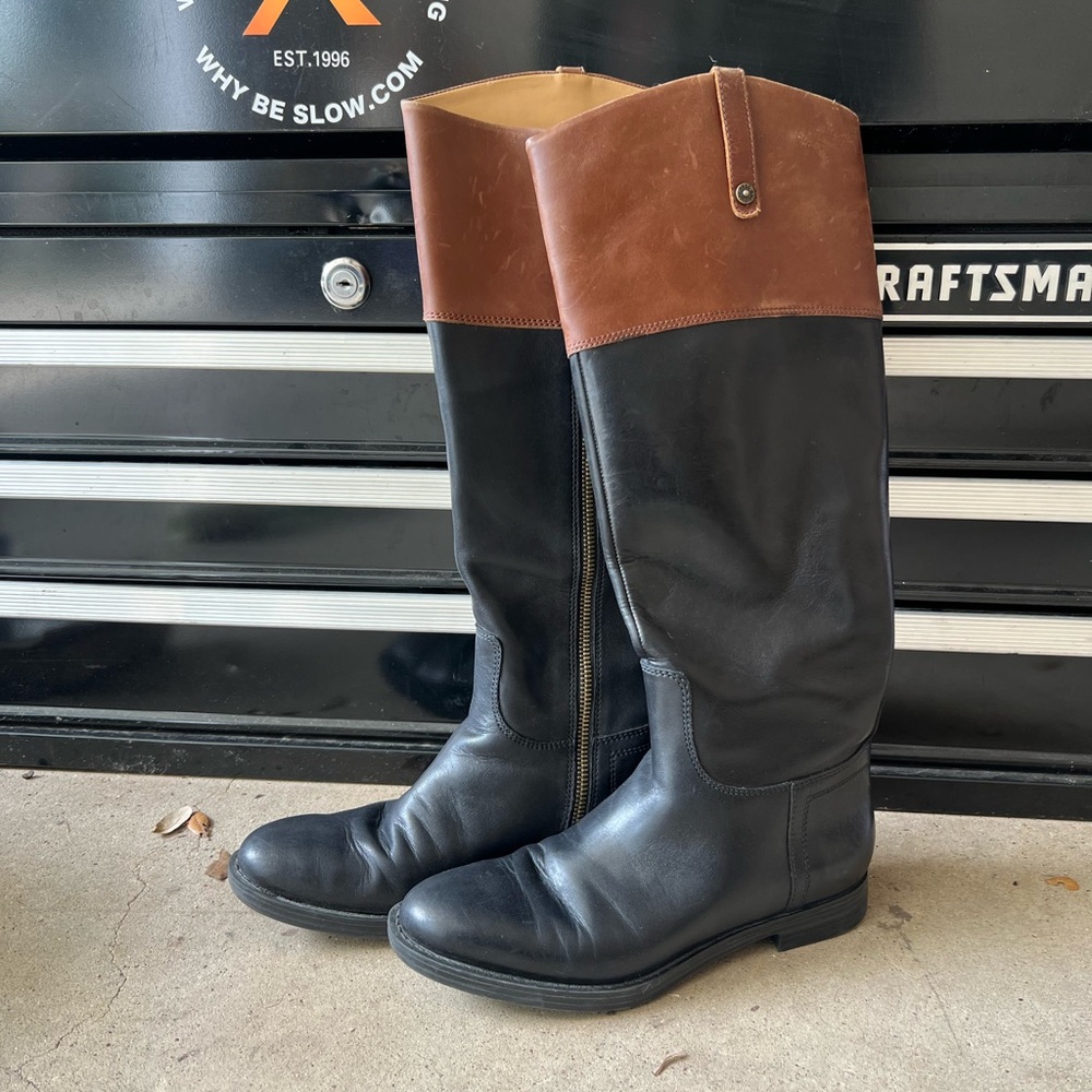Enzo Angiolini Leather Riding Boots - Size 7 - Eaellerby